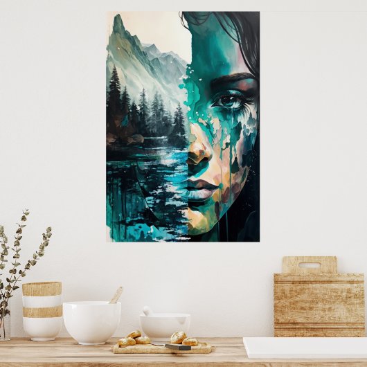 Reflectie van de natuur poster (Keuken)