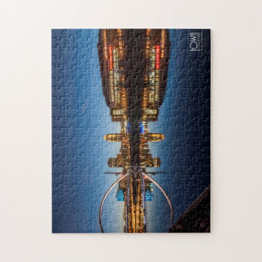 Reflectie van Downtown Des Moines, Iowa Legpuzzel (Verticaal)