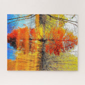 Reflectie van een boom legpuzzel (Horizontaal)