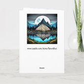 Reflectie van een tent op het meer in de bergen kaart (Achterkant)