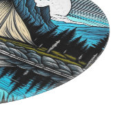 Reflectie van een tent op het meer in de bergen snijplank (Hoek)