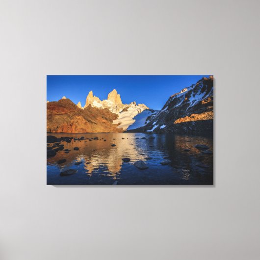 Reflectie van Fitz Roy op Sunrise Canvas Afdruk (Voorkant)