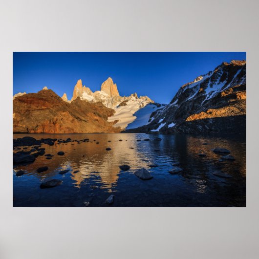 Reflectie van Fitz Roy op Sunrise Poster (Voorkant)