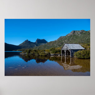 Reflectie van het Cradle Mountain- en Dove-meer Poster