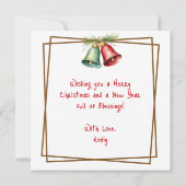 Reflectie van kitten in een kerstversiering kaart (Achterkant)