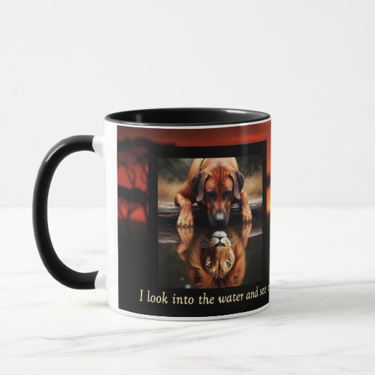 Reflectie van Kracht Ridgeback Leeuw Mok (Links)
