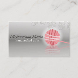 reflectie van roze garen breitter breitting croche visitekaartje