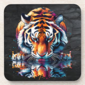 Reflectie van Tiger Drink Water Bier Onderzetter (Voorkant)