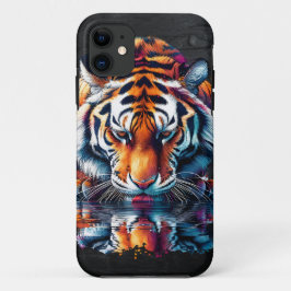 Reflectie van Tiger Drink Water Case-Mate iPhone Case