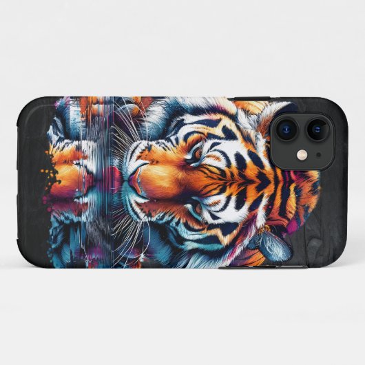Reflectie van Tiger Drink Water Case-Mate iPhone Case (Achterkant (horizontaal))