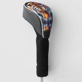 Reflectie van Tiger Drink Water Golfheadcover (Schuin)