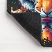 Reflectie van Tiger Drink Water Muismat (Hoek)