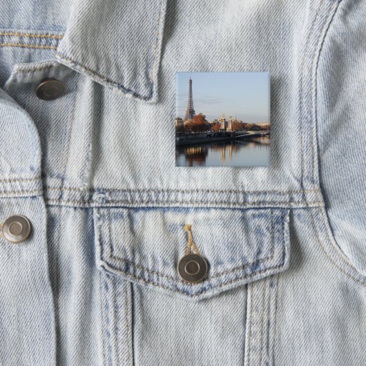 reflectie vierkante button 5,1 cm (In situ)