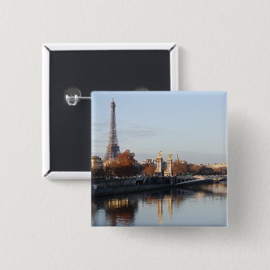 reflectie vierkante button 5,1 cm (Voorkant /achterkant)