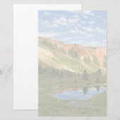 Reflectie voor rode bergen briefpapier (Voorkant / Achterkant)
