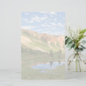 Reflectie voor rode bergen briefpapier (Staand voorkant)