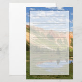 Reflectie voor rode bergen briefpapier (Voorkant / Achterkant)