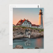 Reflectie vuurtoren briefkaart (Voorkant / Achterkant)