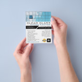 Reflectie, Windows reiniger, reinigen Adverteren Flyer (Hand)