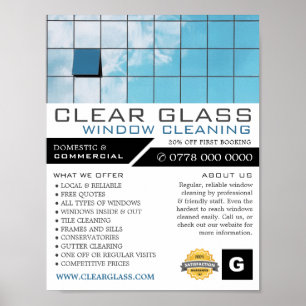 Reflectie, Windows reiniger, reinigen Adverteren Poster