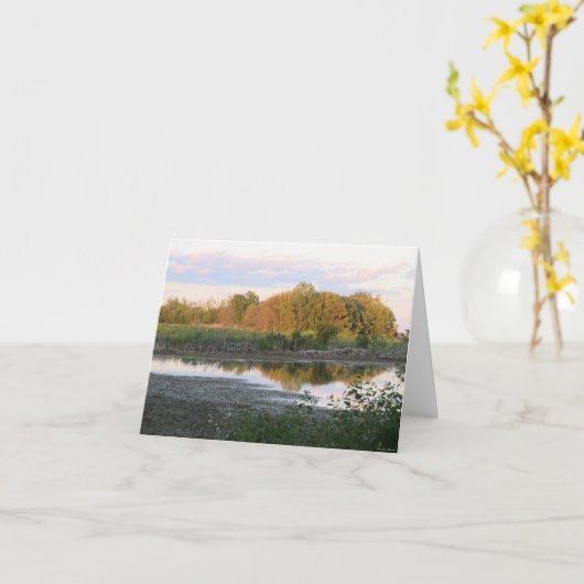 Reflectiebomen - Blank Wenskaart Kaart (Gele Bloem)