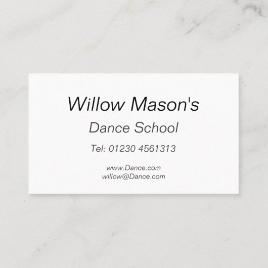 Reflectief - Dans - Visitekaartje (Achterkant)