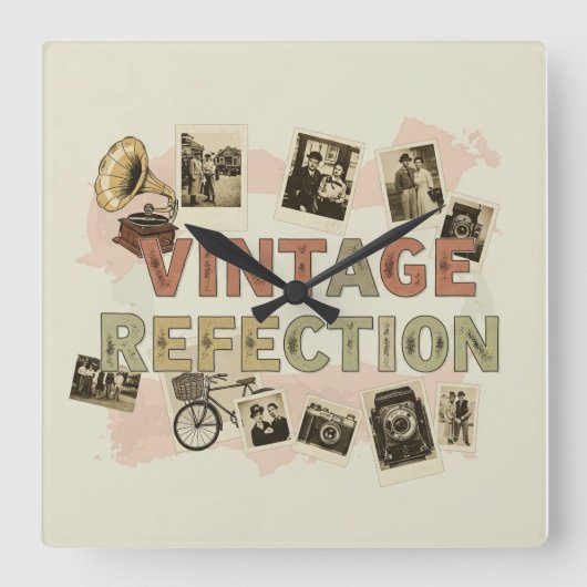 reflectiemuur vierkante klok (Voorkant)