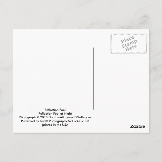 Reflectiepool Briefkaart (Achterkant)
