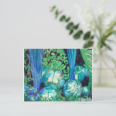 "Reflecties 1" waterverf schilderend briefkaart (Staand voorkant)