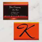 REFLECTIES 2 AGATE monogram zwart rood sinaasappel Visitekaartje (Voorkant / Achterkant)