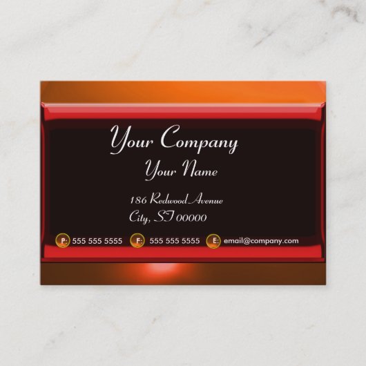 REFLECTIES 2 AGATE monogram zwart rood sinaasappel Visitekaartje (Voorkant)