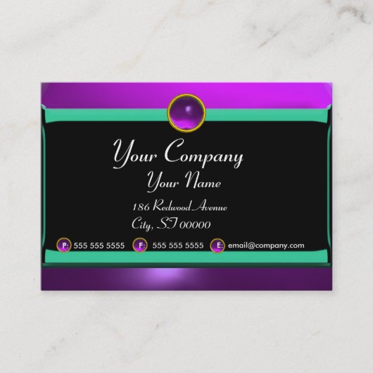 REFLECTIES 2 AMETHYST monogram paars zwart groen Visitekaartje (Voorkant)