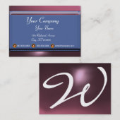 REFLECTIES 2 AMETHYST monogram wit blauw paars Visitekaartje (Voorkant / Achterkant)