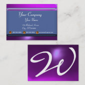 REFLECTIES 2 AMETHYST monogram wit blauw paars Visitekaartje (Voorkant / Achterkant)