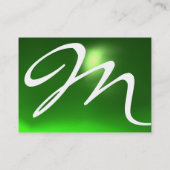 REFLECTIES 2 EMERALD-monogram wit blauw groen Visitekaartje (Achterkant)