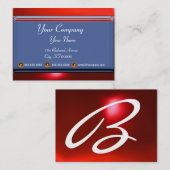REFLECTIES 2 RUBY monogram wit blauw rood Visitekaartje (Voorkant / Achterkant)