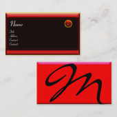 REFLECTIES 2 RUBY MONOGRAM, zwart rood geel Visitekaartje (Voorkant / Achterkant)