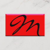 REFLECTIES 2 RUBY MONOGRAM, zwart rood geel Visitekaartje (Achterkant)