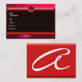 REFLECTIES 2 RUBY monogram zwart rood geel wit Visitekaartje (Voorkant / Achterkant)