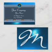 REFLECTIES 2 SAPPHIRE-monogram wit zwart blauw Visitekaartje (Voorkant / Achterkant)