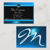 REFLECTIES 2 SAPPHIRE-monogram wit zwart blauw Visitekaartje (Voorkant / Achterkant)