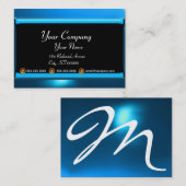 REFLECTIES 2 SAPPHIRE-monogram wit zwart blauw Visitekaartje (Voorkant / Achterkant)