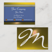 REFLECTIES 2 TOPAZ monogram wit blauw geel Visitekaartje (Voorkant / Achterkant)