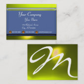 REFLECTIES 2 TOPAZ monogram wit blauw geel Visitekaartje (Voorkant / Achterkant)