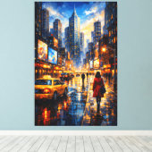 Reflecties bij schemering – Luxe Stedelijk Canvas Afdruk (Insitu (Houten vloer))