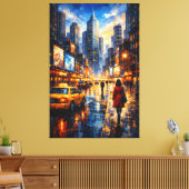 Reflecties bij schemering – Luxe Stedelijk Canvas Afdruk (Insitu (Woonkamer))