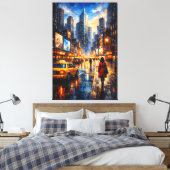 Reflecties bij schemering – Luxe Stedelijk Canvas Afdruk (Insitu (Slaapkamer))