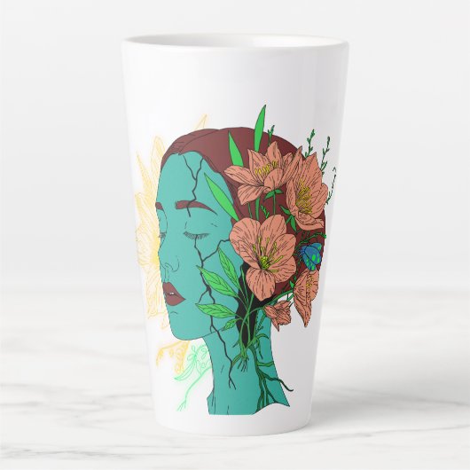 Reflecties binnen het kunstwerk latte mok (Voorkant)