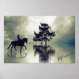 Reflecties Dressage Stormy Weather and Tree Horse Poster
