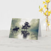 Reflecties Dressuur Stormachtig Weer Paard Verjaar Kaart (Gele Bloem)